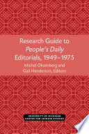Research guide to People's daily editorials, 1949-1975 /