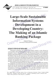 Large-scale sustainable information systems development in a developing country : the making of an Islamic banking package /