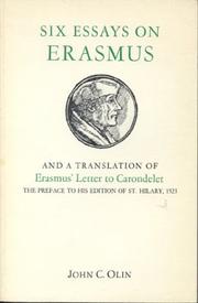 Six essays on Erasmus and a translation of Erasmus' letter to Carondelet, 1523 /