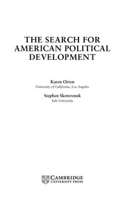The search for American political development /