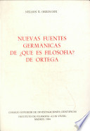 Nuevas fuentes germánicas de Qué es filosofía? de Ortega /