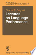 Lectures on Language Performance /