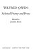 Wilfred Owen : selected poetry and prose /