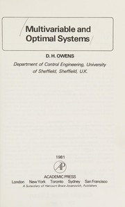 Multivariable and optimal systems /