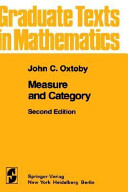 Measure and category : a survey of the analogies between topological and measure spaces /