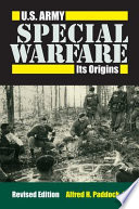 U.S. Army special warfare : its origins /