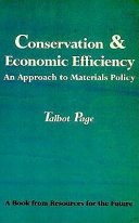Conservation and economic efficiency : an approach to materials policy /