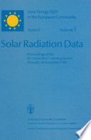 Solar Radiation Data : Proceedings of the EC Contractors' Meeting held in Brussels, 20 November 1981 /