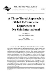 A three-tiered approach to global e-commerce : experiences of Nu Skin International /