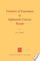 Freedom of expression in eighteenth century Russia /