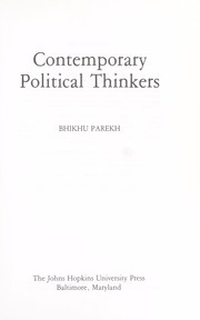Contemporary political thinkers /