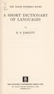 A short dictionary of languages /