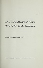 Six classic American writers ; an introduction.