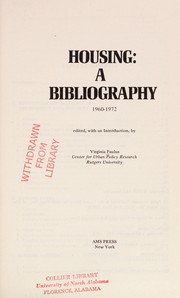 Housing : a bibliography, 1960-1972.