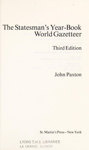 The statesman's year-book world gazetteer /