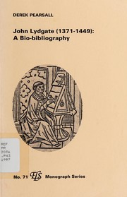 John Lydgate (1371-1449) : a bio-bibliography /