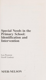 Special needs in the primary school : identification and intervention /