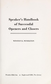Speaker's handbook of successful openers and closers /