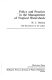 Policy and practice in the management of tropical watersheds /