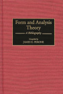 Form and analysis theory : a bibliography /