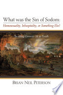 What was the sin of Sodom : homosexuality, inhospitality, or something else? : reading Genesis 19 as Torah /