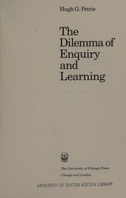 The dilemma of enquiry and learning /