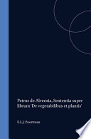 Petrus de Alvernia, Sententia super librum "De vegetabilibus et plantis" /
