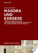 Masora und Exegese : Untersuchungen zur Masora und Bibeltextüberlieferung im Kommentar des R. Schlomo ben Yitzchaq (Raschi) /