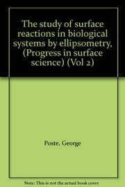 The study of surface reactions in biological systems by ellipsometry /