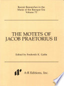 The motets of Jacob Praetorius II /