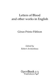 Letters of blood and other works in English /