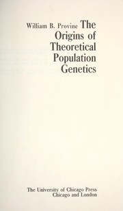 The origins of theoretical population genetics /