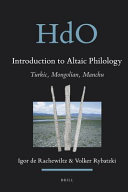 Introduction to Altaic philology : Turkic, Mongolian, Manchu /