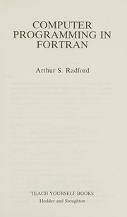Computer programming in Fortran /