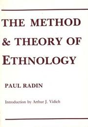 The method and theory of ethnology : an essay in criticism /