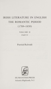 Irish literature in English : the Romantic period (1789-1850) /