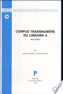 Corpus transnuméré du linéaire A /