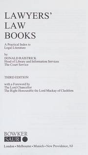 Lawyers' law books : a practical index to legal literature /