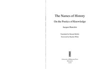 The names of history : on the poetics of knowledge /