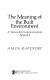 The meaning of the built environment : a nonverbal communication approach /