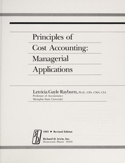 Principles of cost accounting : managerial applications /