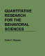Quantitative research for the behavioral sciences /