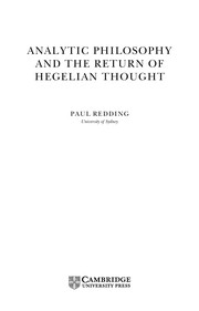 Analytic philosophy and the return of Hegelian thought /