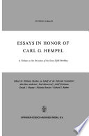 Essays in Honor of Carl G. Hempel : A Tribute on the Occasion of his Sixty-Fifth Birthday /