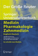 Der grosse Reuter : Springer Universalwörterbuch Medizin, Pharmakologie und Zahnmedizin /