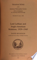 Lord Lothian and Anglo-American relations, 1939-1940 /