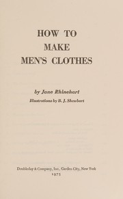 How to make men's clothes /