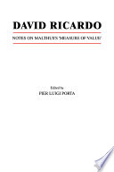 David Ricardo--notes on Malthus's Measure of value /