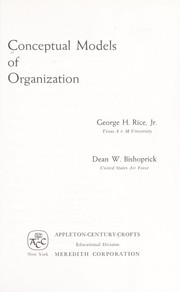 Conceptual models of organization /