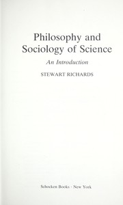 An introduction to philosophy and sociology of science /